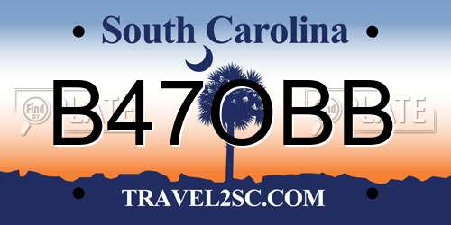 B47OBB South Carolina License Plate