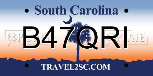 B47QRI South Carolina License Plate