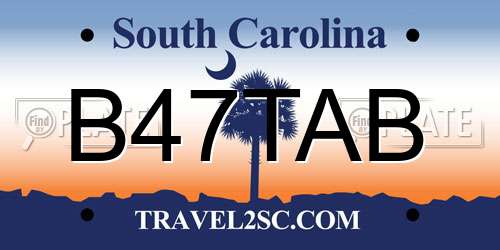 B47TAB South Carolina License Plate
