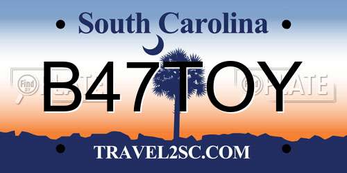 B47TOY South Carolina License Plate