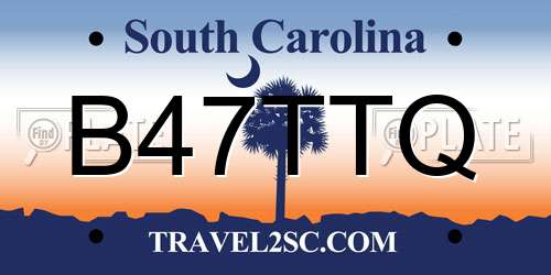 B47TTQ South Carolina License Plate