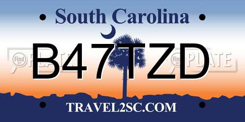 B47TZD South Carolina License Plate