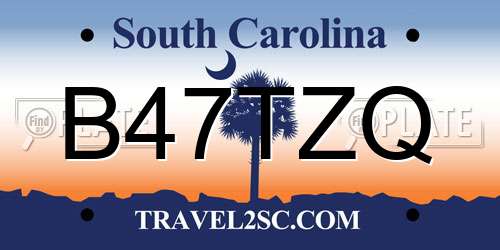 B47TZQ South Carolina License Plate
