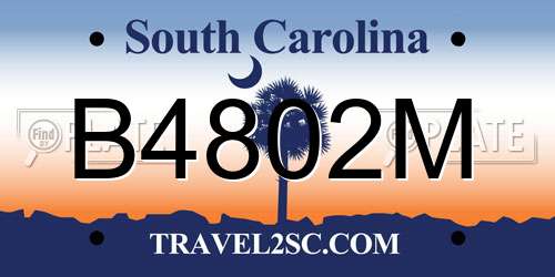 B4802M South Carolina License Plate