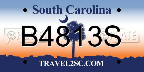 B4813S South Carolina License Plate