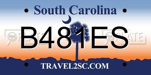 B481ES South Carolina License Plate