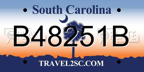 B48251B South Carolina License Plate