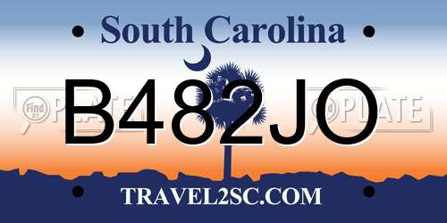 B482JO South Carolina License Plate
