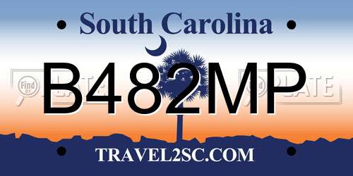 B482MP South Carolina License Plate