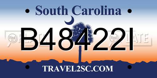 B48422I South Carolina License Plate
