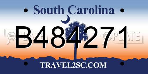 B484271 South Carolina License Plate
