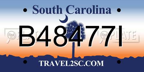 B48477I South Carolina License Plate
