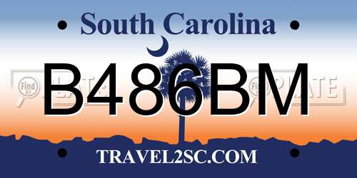 B486BM South Carolina License Plate