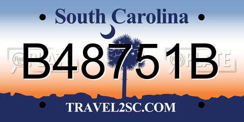 B48751B South Carolina License Plate