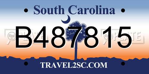 B487815 South Carolina License Plate