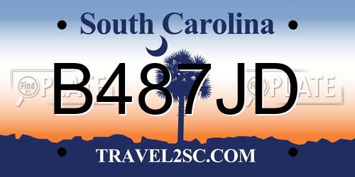 B487JD South Carolina License Plate