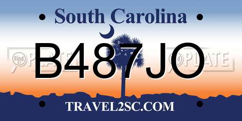 B487JO South Carolina License Plate