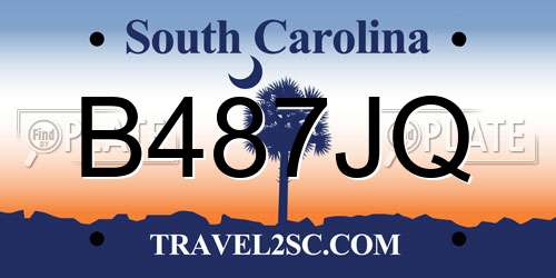B487JQ South Carolina License Plate
