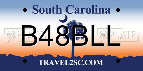B48BLL South Carolina License Plate