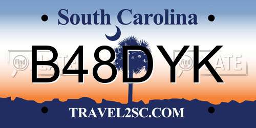 B48DYK South Carolina License Plate