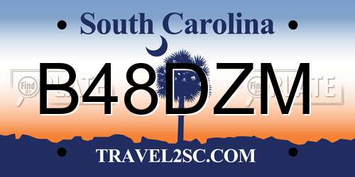 B48DZM South Carolina License Plate