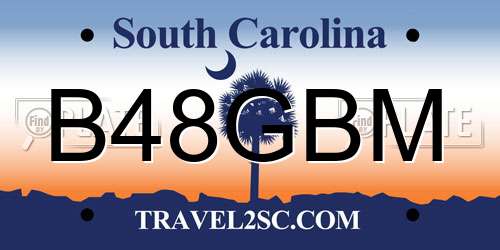 B48GBM South Carolina License Plate