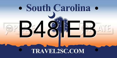 B48IEB South Carolina License Plate