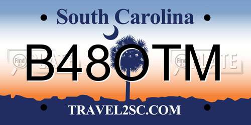 B48OTM South Carolina License Plate