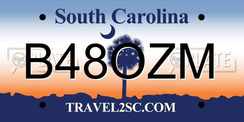 B48OZM South Carolina License Plate