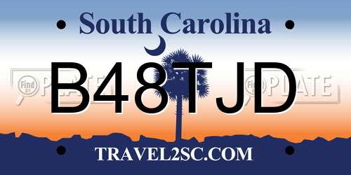 B48TJD South Carolina License Plate