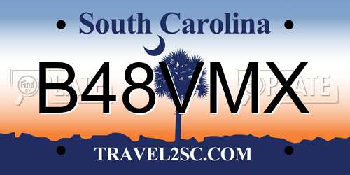 B48VMX South Carolina License Plate