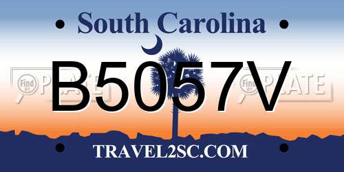 B5057V South Carolina License Plate