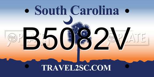 B5082V South Carolina License Plate
