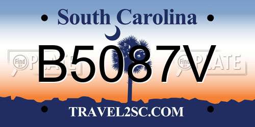 B5087V South Carolina License Plate