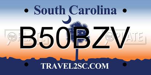 B50BZV South Carolina License Plate