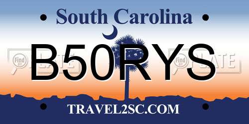 B50RYS South Carolina License Plate