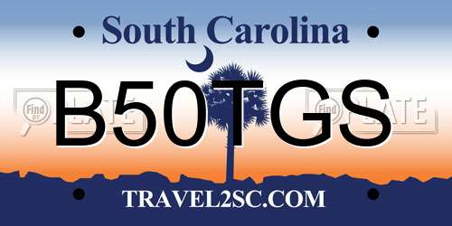 B50TGS South Carolina License Plate