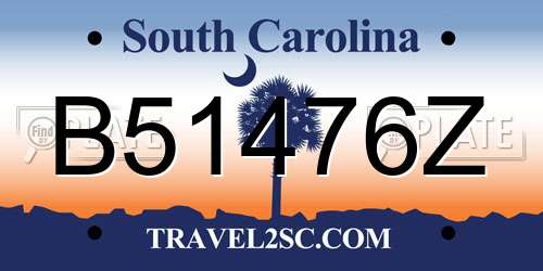 B51476Z South Carolina License Plate