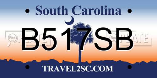 B517SB South Carolina License Plate