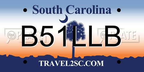 B51LLB South Carolina License Plate