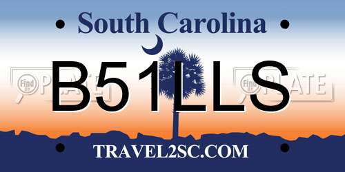 B51LLS South Carolina License Plate