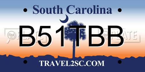 B51TBB South Carolina License Plate
