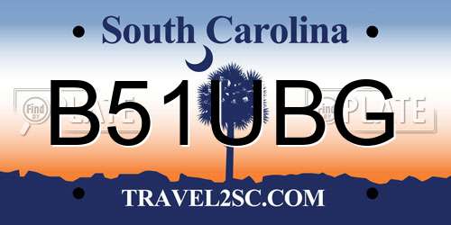 B51UBG South Carolina License Plate
