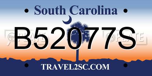 B52077S South Carolina License Plate