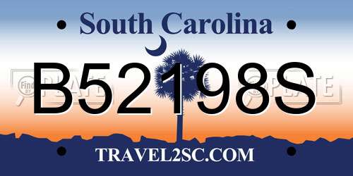 B52198S South Carolina License Plate