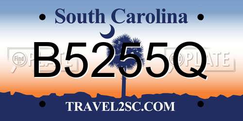 B5255Q South Carolina License Plate