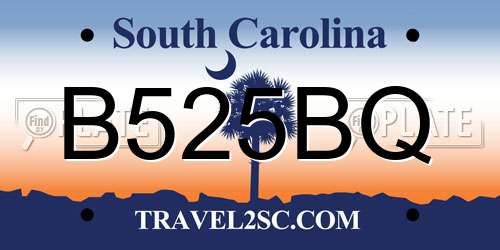 B525BQ South Carolina License Plate