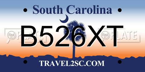 B526XT South Carolina License Plate