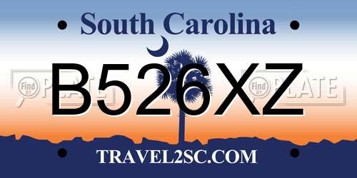 B526XZ South Carolina License Plate