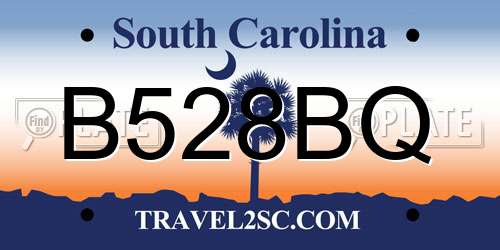 B528BQ South Carolina License Plate